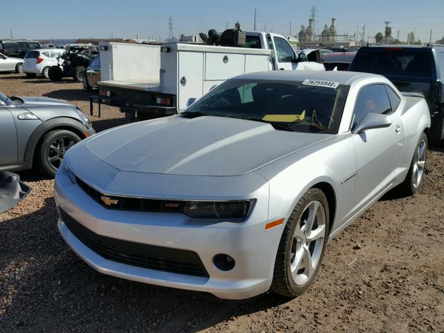 2G1FF1E30F9152207 - 2015 CHEVROLET CAMARO LT SILVER photo 2