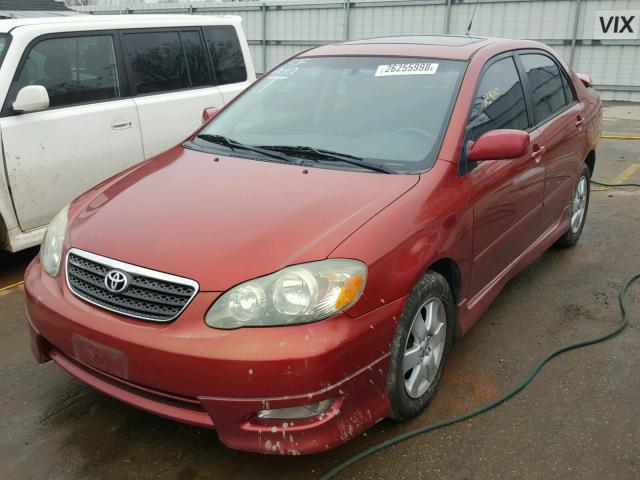 2T1BR32E45C505142 - 2005 TOYOTA COROLLA CE RED photo 2