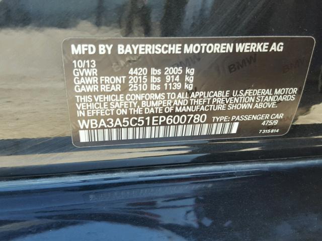 WBA3A5C51EP600780 - 2014 BMW 328 I BLACK photo 10