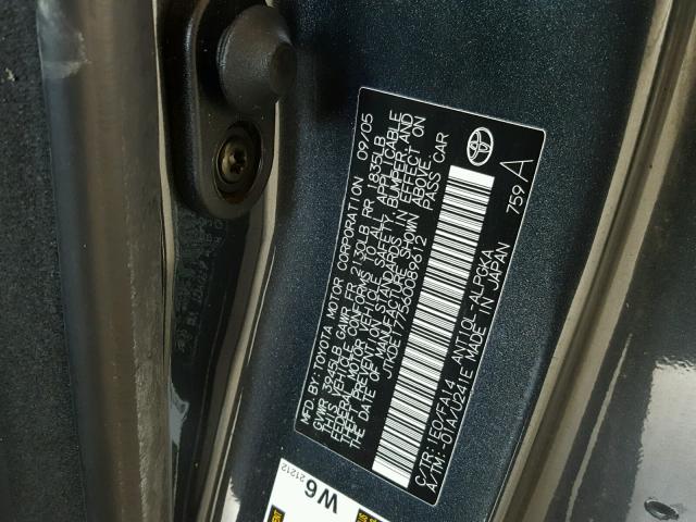 JTKDE177560089612 - 2006 TOYOTA SCION TC 灰色 照片 10