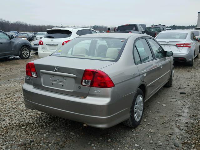 1HGES16585L028497 - 2005 HONDA CIVIC LX BEIGE photo 4