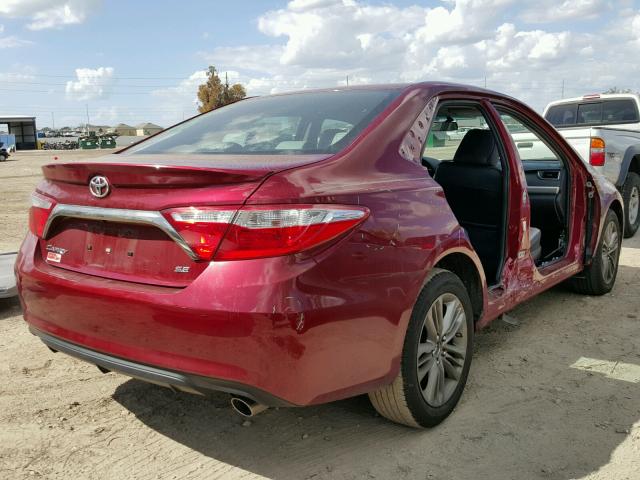 4T1BF1FK8GU574995 - 2016 TOYOTA CAMRY LE BURGUNDY photo 4