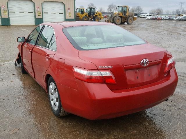4T1BE46K27U120262 - 2007 TOYOTA CAMRY LE A RED photo 3