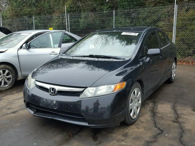 1HGFA16536L125647 - 2006 HONDA CIVIC LX BLACK photo 2