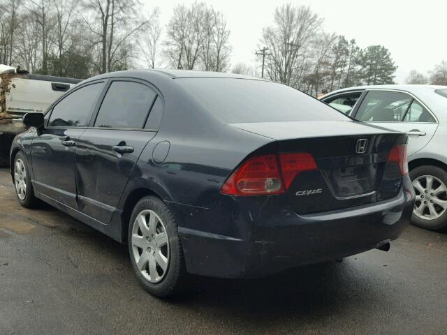 1HGFA16536L125647 - 2006 HONDA CIVIC LX BLACK photo 3