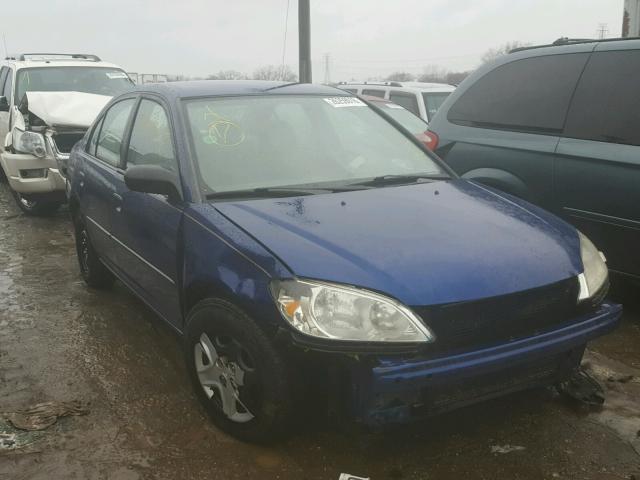 1HGES16384L024933 - 2004 HONDA CIVIC DX V BLUE photo 1