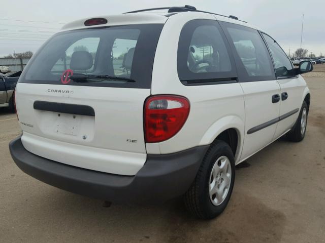 1B4GP25352B601854 - 2002 DODGE CARAVAN SE WHITE photo 4