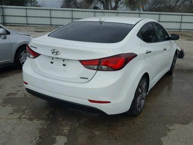 5NPDH4AE0EH510810 - 2014 HYUNDAI ELANTRA SE WHITE photo 4