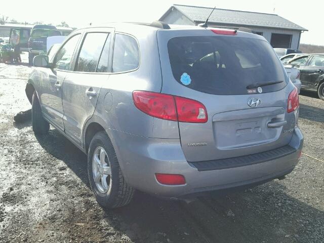 5NMSG13D78H132368 - 2008 HYUNDAI SANTA FE G SILVER photo 3