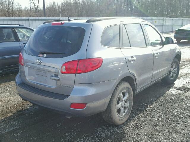 5NMSG13D78H132368 - 2008 HYUNDAI SANTA FE G SILVER photo 4