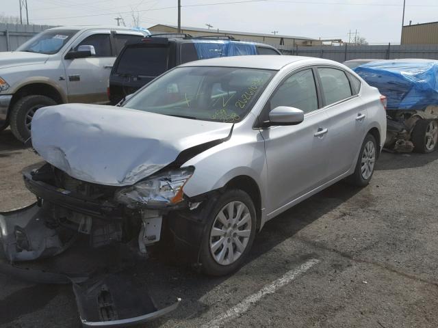 3N1AB7AP9FL659258 - 2015 NISSAN SENTRA S SILVER photo 2