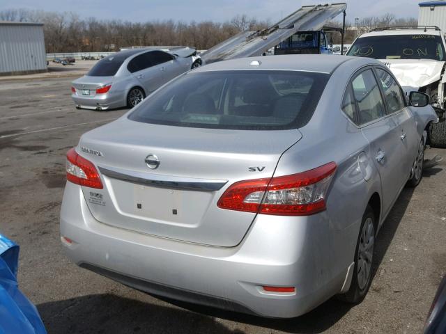 3N1AB7AP9FL659258 - 2015 NISSAN SENTRA S SILVER photo 4