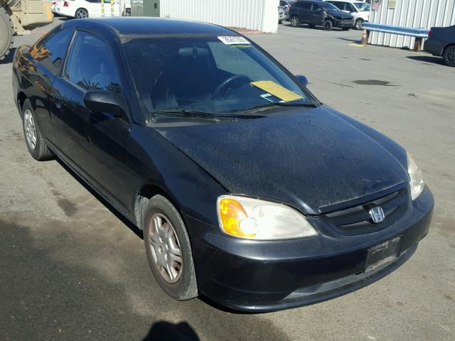 1HGEM22542L069338 - 2002 HONDA CIVIC LX BLACK photo 1