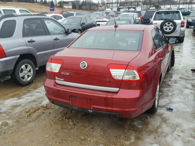 3MEHM07Z48R630822 - 2008 MERCURY MILAN RED photo 4