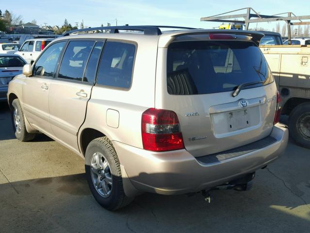 JTEHP21A770209033 - 2007 TOYOTA HIGHLANDER TAN photo 3