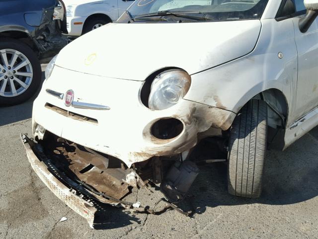 3C3CFFGE0FT695516 - 2015 FIAT 500 ELECTR WHITE photo 9