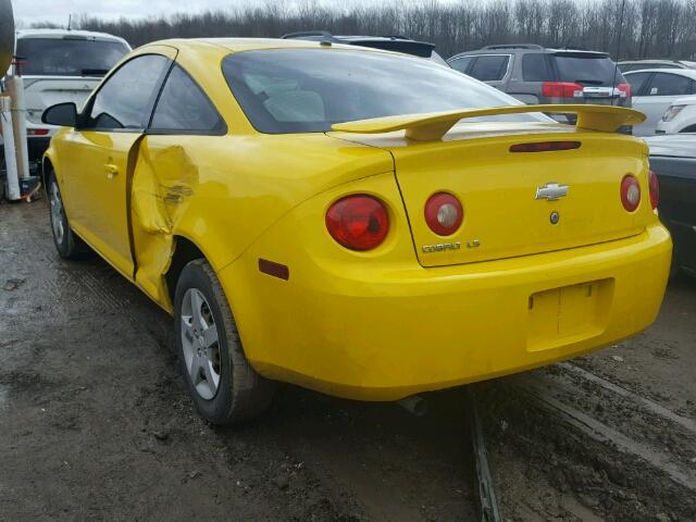 1G1AK15F067656368 - 2006 CHEVROLET COBALT LS YELLOW photo 3