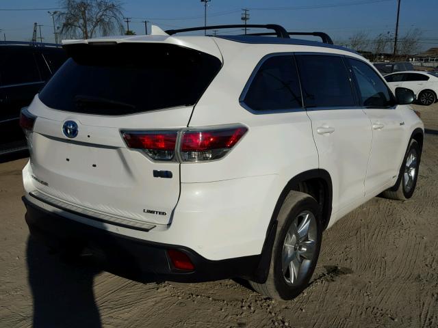 5TDDCRFH3GS013892 - 2016 TOYOTA HIGHLANDER WHITE photo 4