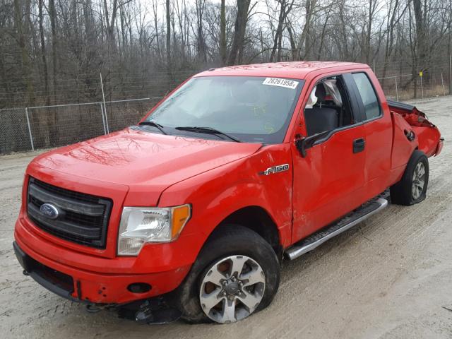 1FTEX1EM9DFA53236 - 2013 FORD F150 SUPER RED photo 2