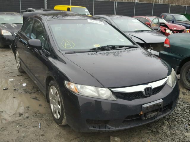 19XFA16589E016936 - 2009 HONDA CIVIC LX BLACK photo 1