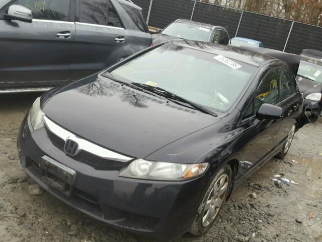 19XFA16589E016936 - 2009 HONDA CIVIC LX BLACK photo 2