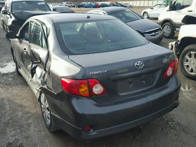 2T1BU40E69C167076 - 2009 TOYOTA COROLLA BA GRAY photo 3