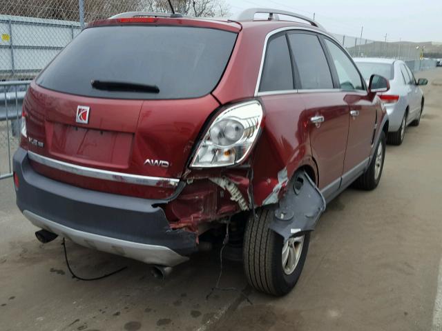 3GSDL43N38S709926 - 2008 SATURN VUE XE RED photo 4