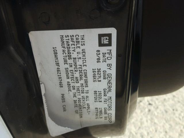 1G8AM18F46Z197468 - 2006 SATURN ION LEVEL 白色 照片 10