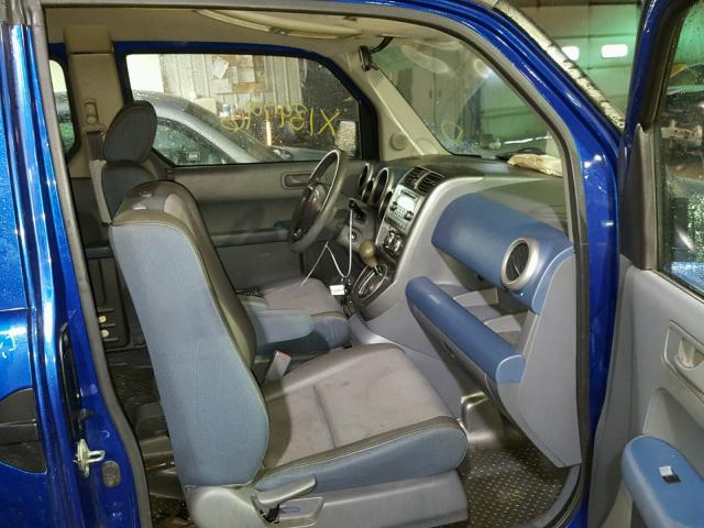 5J6YH28584L009535 - 2004 HONDA ELEMENT EX BLUE photo 5