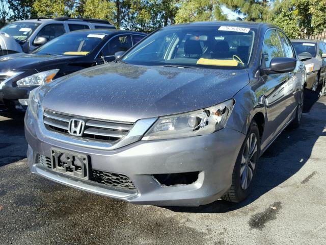 1HGCR2F32EA222929 - 2014 HONDA ACCORD LX GRAY photo 2