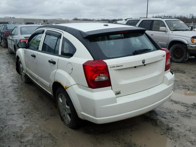 1B3HB48B07D374090 - 2007 DODGE CALIBER SX WHITE photo 3