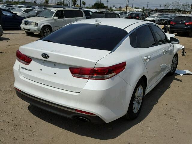 KNAGT4L38G5075378 - 2016 KIA OPTIMA LX WHITE photo 4