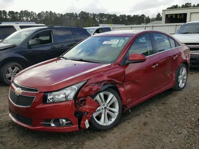 1G1PG5SB5E7431026 - 2014 CHEVROLET CRUZE LTZ RED photo 2