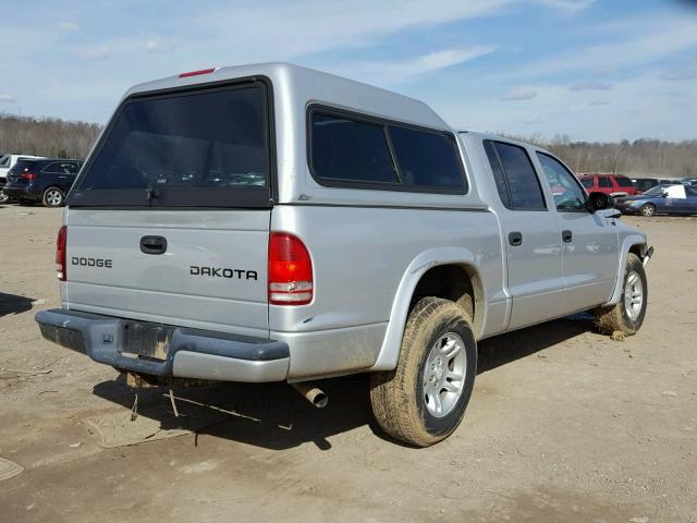 1D7HL38N34S690760 - 2004 DODGE DAKOTA QUA SILVER photo 4