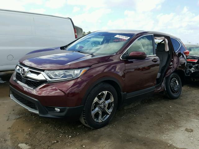 5J6RW1H87HL003603 - 2017 HONDA CR-V EXL MAROON photo 2