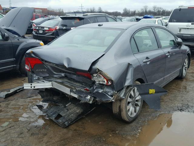 19XFA16849E011663 - 2009 HONDA CIVIC EX ნაცრისფერი ფოტო 4