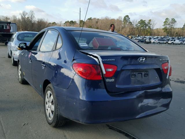 KMHDU46D17U039637 - 2007 HYUNDAI ELANTRA GL BLUE photo 3