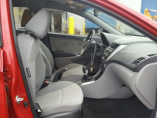 KMHCT5AE9CU052408 - 2012 HYUNDAI ACCENT GLS RED photo 5