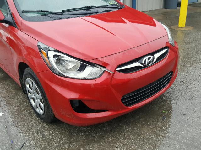 KMHCT5AE9CU052408 - 2012 HYUNDAI ACCENT GLS RED photo 9