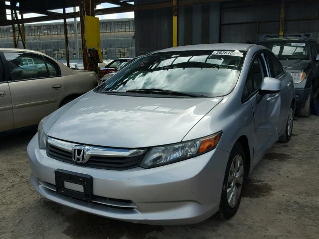 19XFB2F52CE061204 - 2012 HONDA CIVIC LX SILVER photo 2