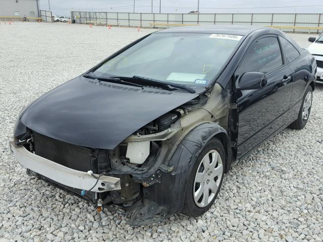 2HGFG12609H503082 - 2009 HONDA CIVIC LX BLACK photo 2