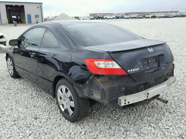 2HGFG12609H503082 - 2009 HONDA CIVIC LX BLACK photo 3