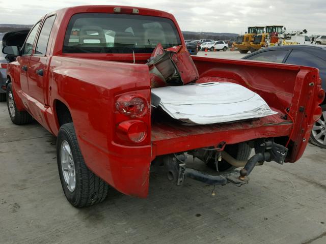 1D7HE48N85S186769 - 2005 DODGE DAKOTA QUA RED photo 3