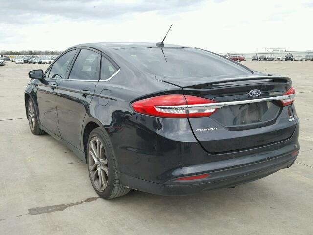 3FA6P0HD3HR311808 - 2017 FORD FUSION SE BLACK photo 3