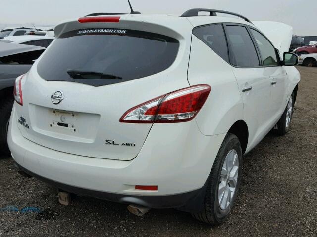 JN8AZ1MW7DW318851 - 2013 NISSAN MURANO S WHITE photo 4