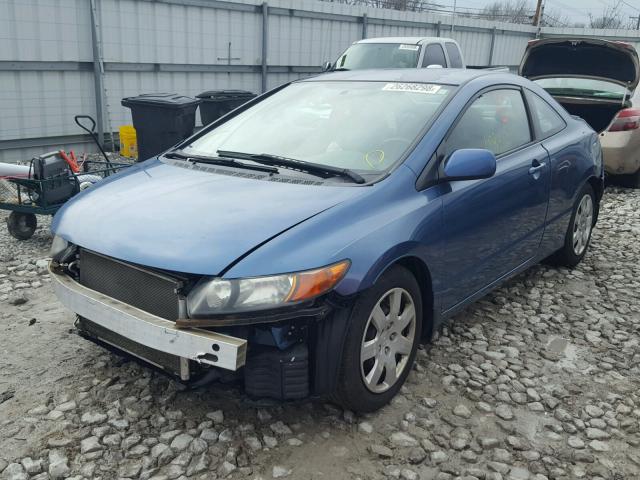 2HGFG12608H531611 - 2008 HONDA CIVIC LX BLUE photo 2