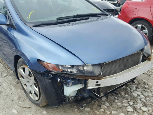 2HGFG12608H531611 - 2008 HONDA CIVIC LX BLUE photo 9