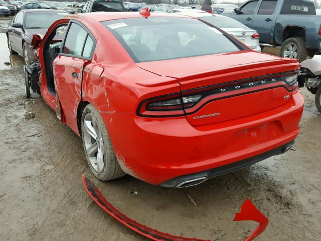 2C3CDXCT8HH510124 - 2017 DODGE CHARGER R/ RED photo 3