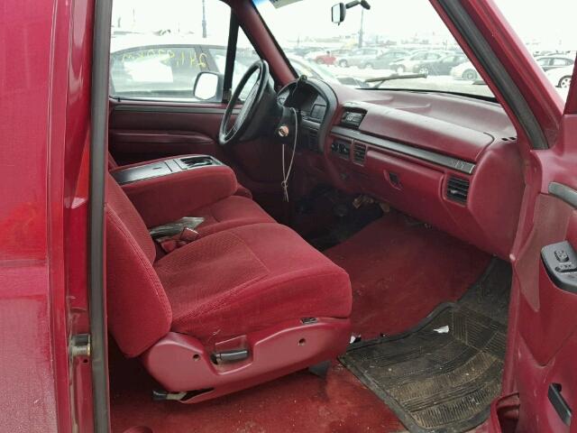 1FTEX15H5SKA94423 - 1995 FORD F150 RED photo 5