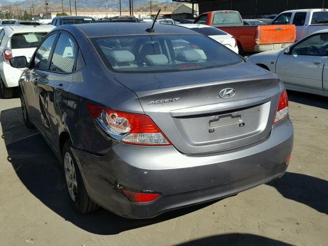 KMHCT4AE9EU656120 - 2014 HYUNDAI ACCENT GLS GRAY photo 3